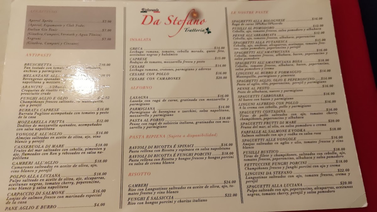 Menu Da Stefano Trattoria-5